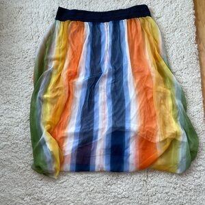 Soft Surroundings Rainbow Globetrotter Chiffon Maxi Skirt
